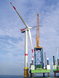 5 MW REpower turbine being 
installed at Thornton bank  REpower